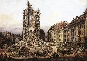 BELLOTTO, Bernardo The Ruins of the Old Kreuzkirche in Dresden gfh oil painting reproduction